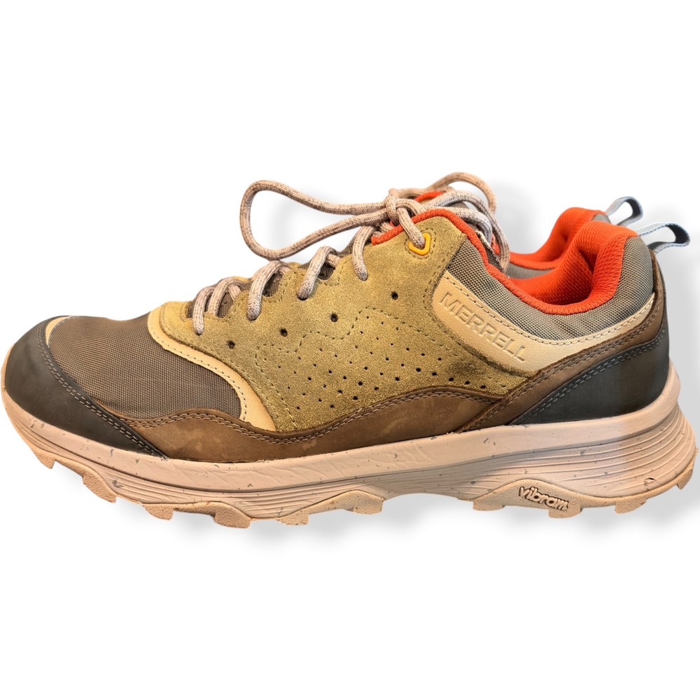 Merrell Mens Speed Solo Hiking Shoes J038395 Tan Brown Orange Vibram Size 13